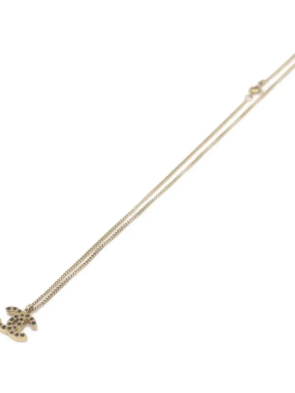 Chanel Cc Logo Pendant Necklace Gold- #288070C73B
